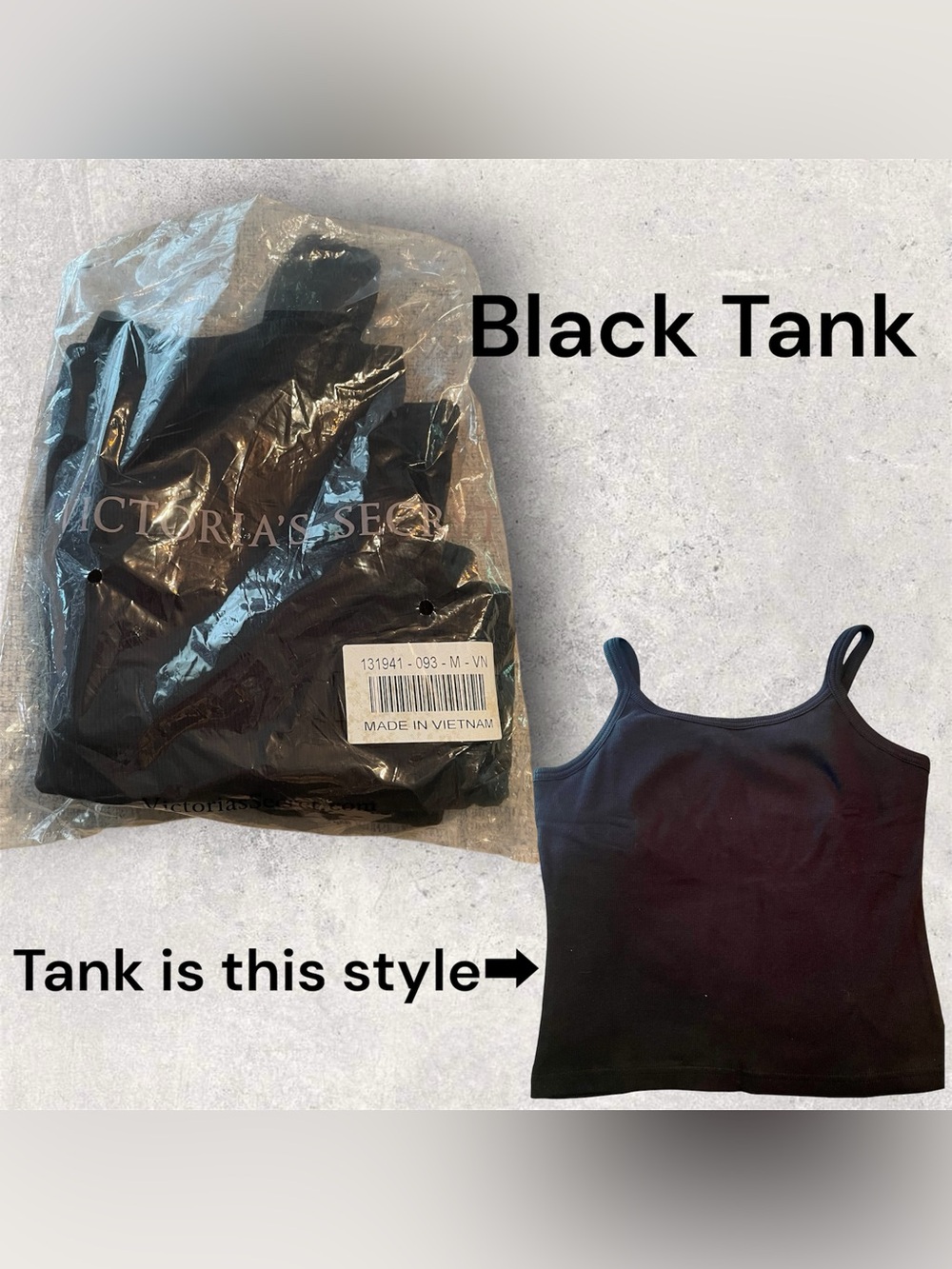 2004 Victoria’s Secret Moda International Rib Tank BLACK. Opened. NEW Y2K Medium